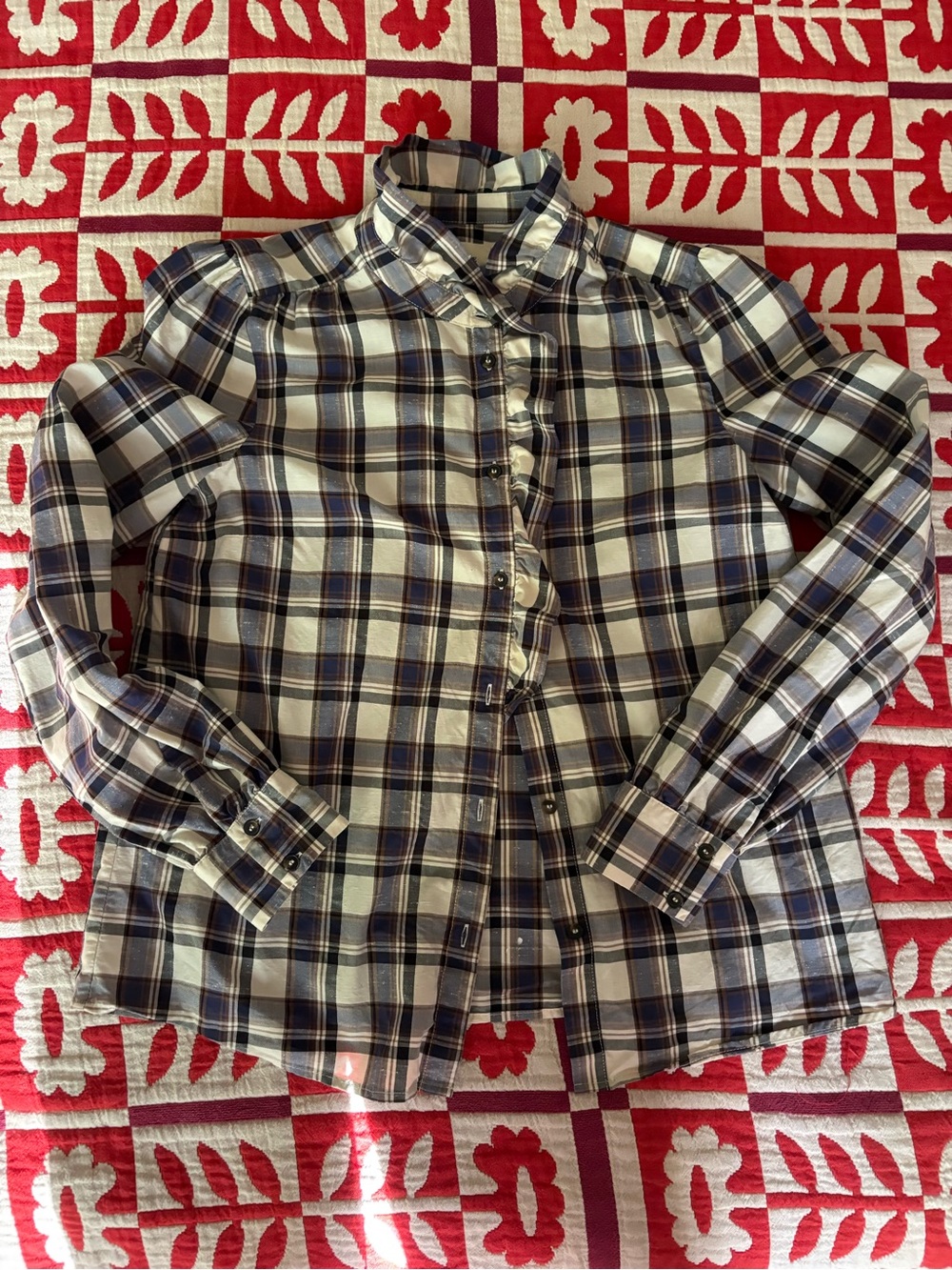 Sezane Chlo Shirt Plaid 36